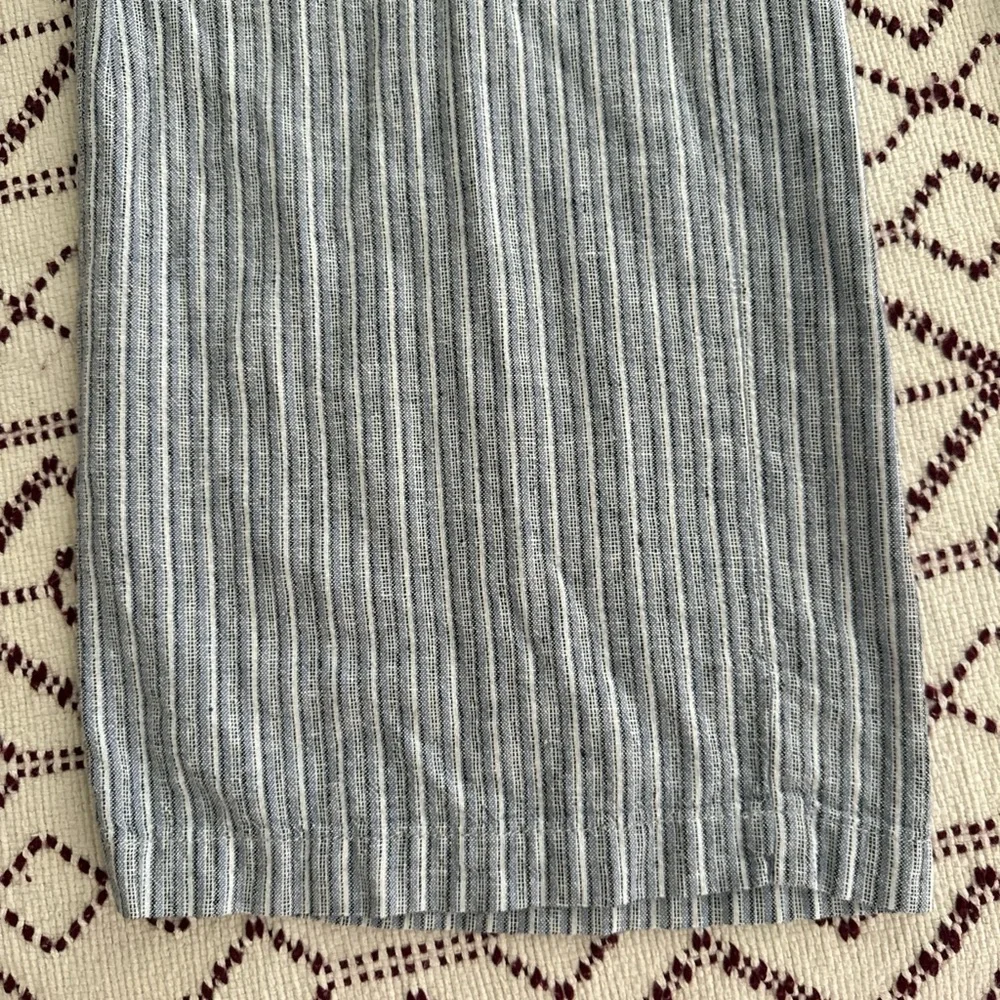 Banana Republic Pants Womens 2 Blue Striped Belted Wide Leg Baggy Linen Blend